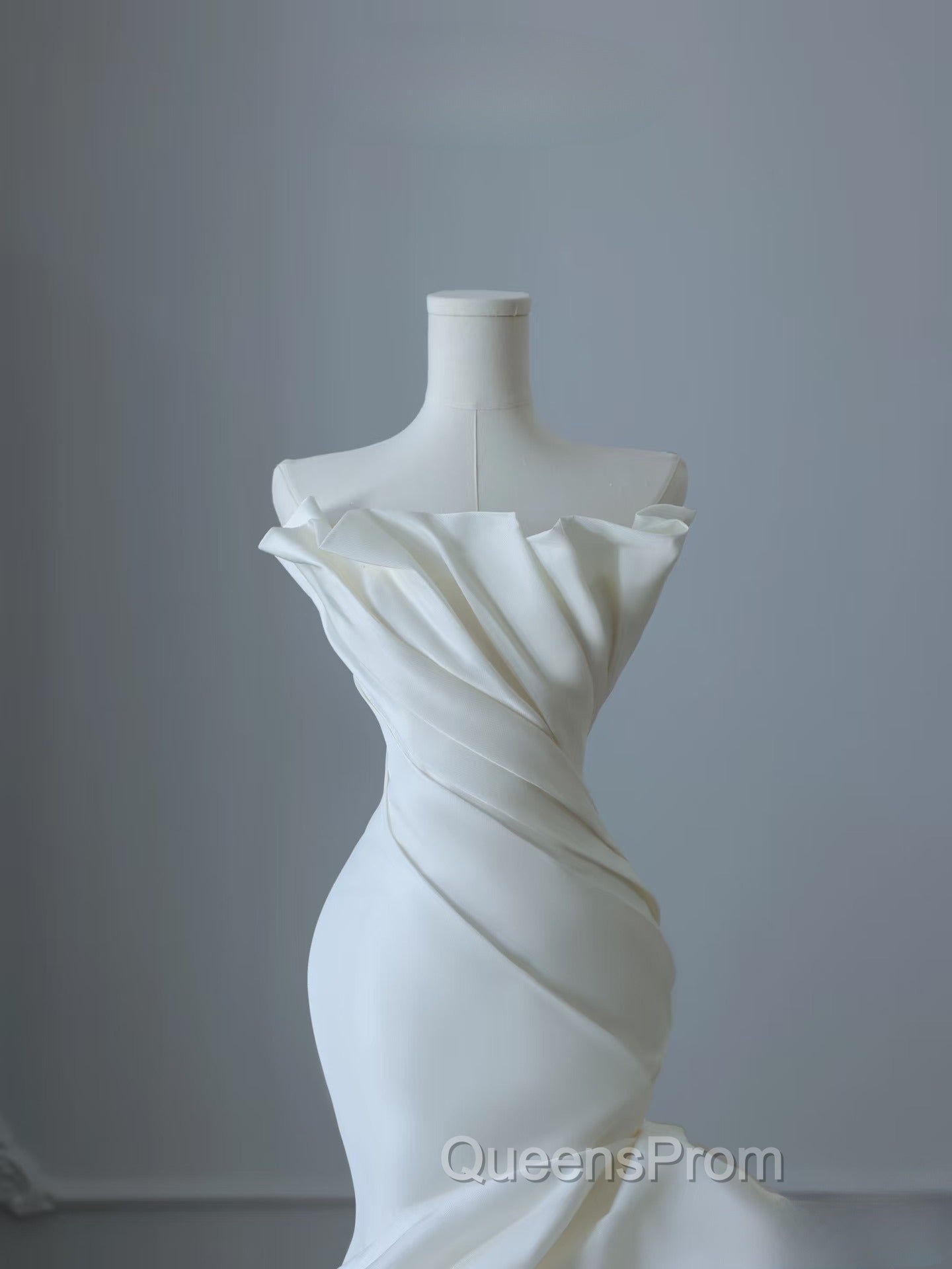 Timeless Mermaid Strapless Satin Ivory Long Wedding Dress Bridal Dress