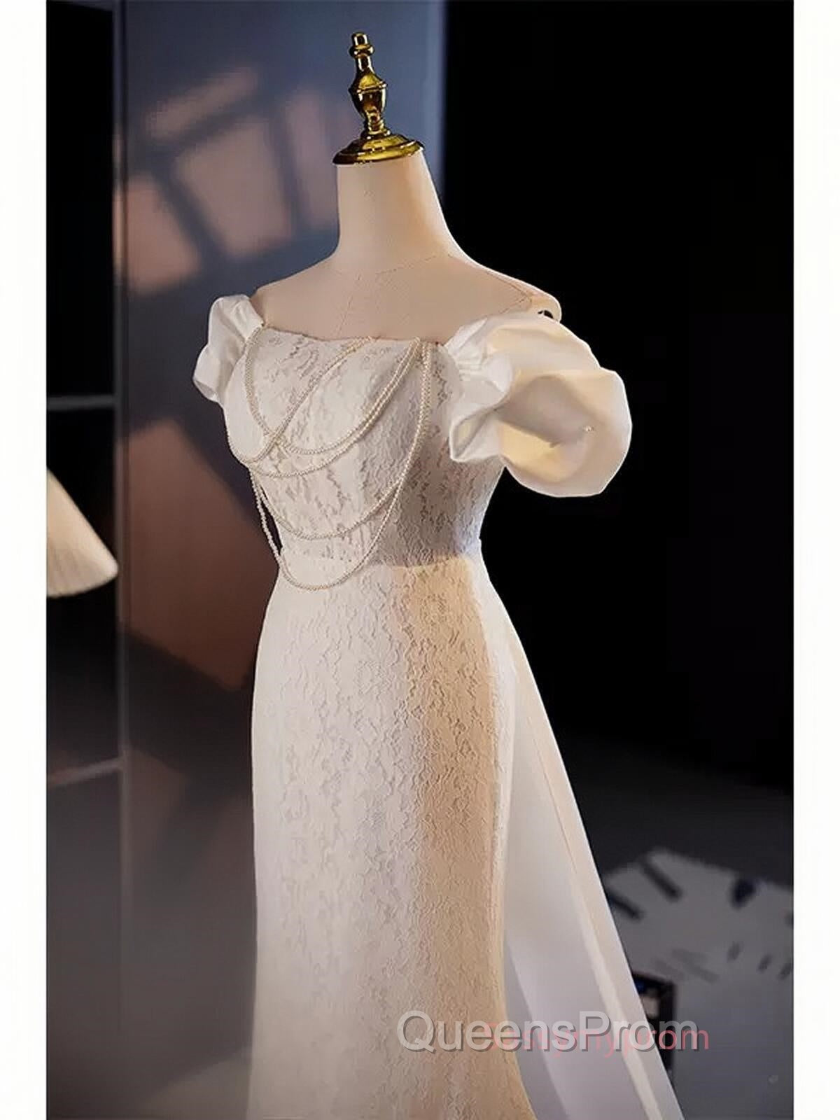 Trumpet Mermaid Puffy Sleeves Wedding Dress With Detachable Train Secondary image