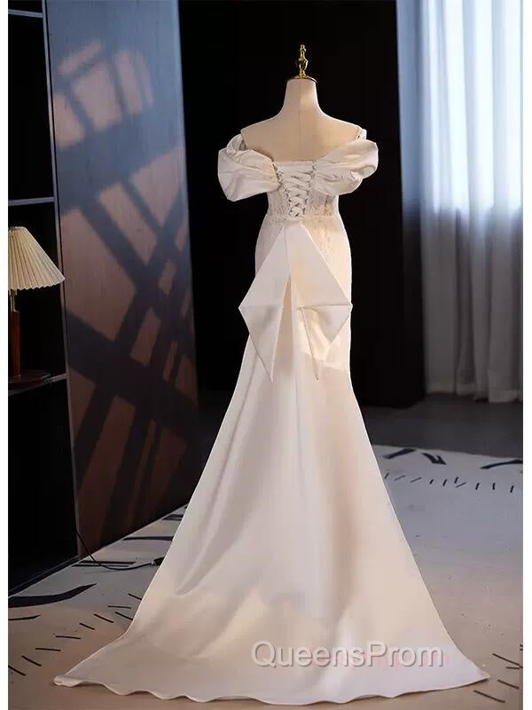 Trumpet Mermaid Puffy Sleeves Wedding Dress With Detachable Train