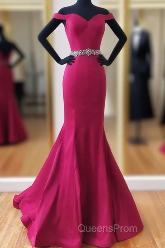 Trumpet/Mermaid Sweep Train Satin Evening Prom Dress Main image