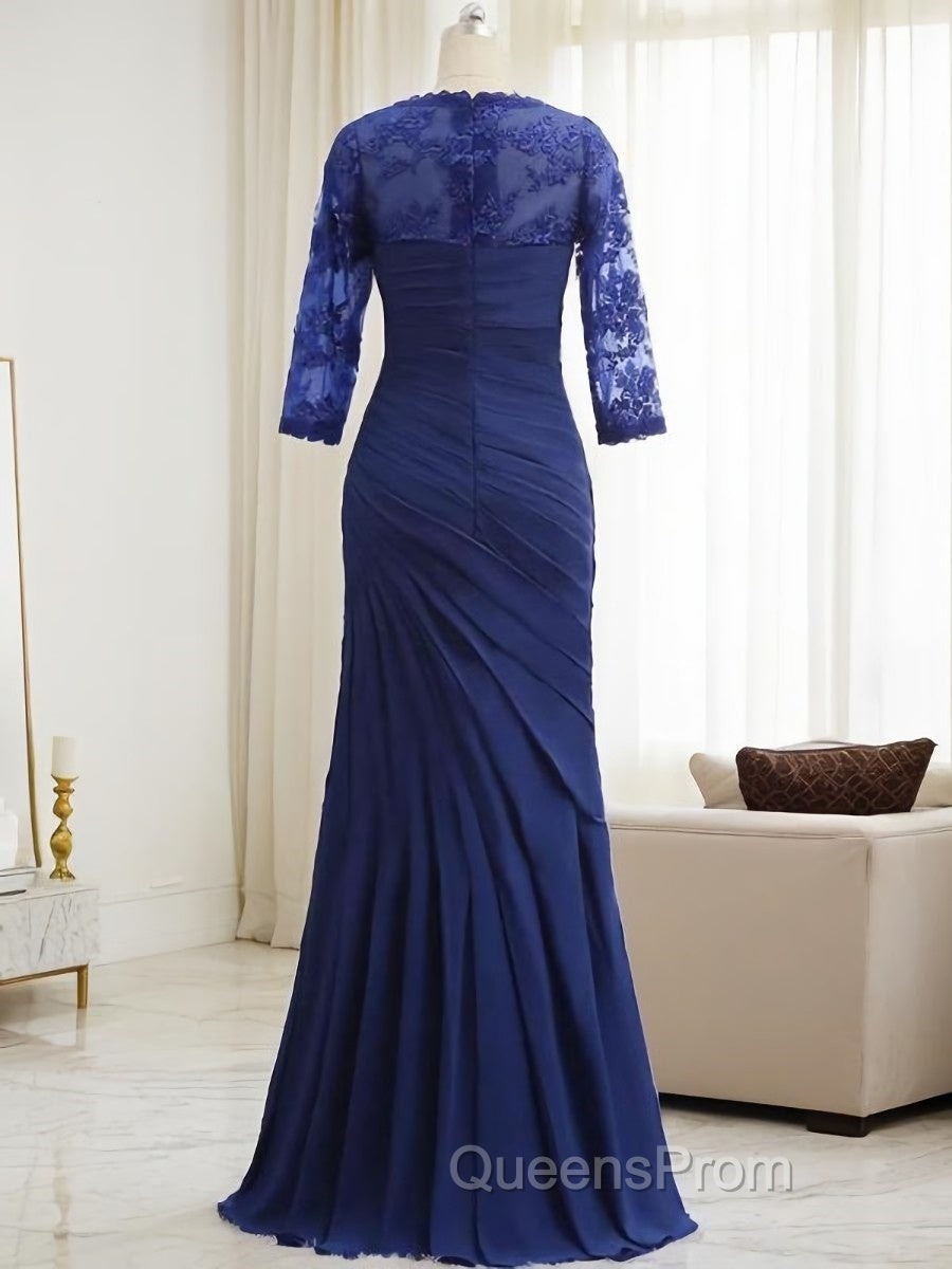 Trumpet/Mermaid Sweetheart Floor-Length Chiffon Mother of the Bride Dress With Lace Secondary image