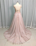 Tulle A-Line/Princess Appliques Lace Wedding Dress