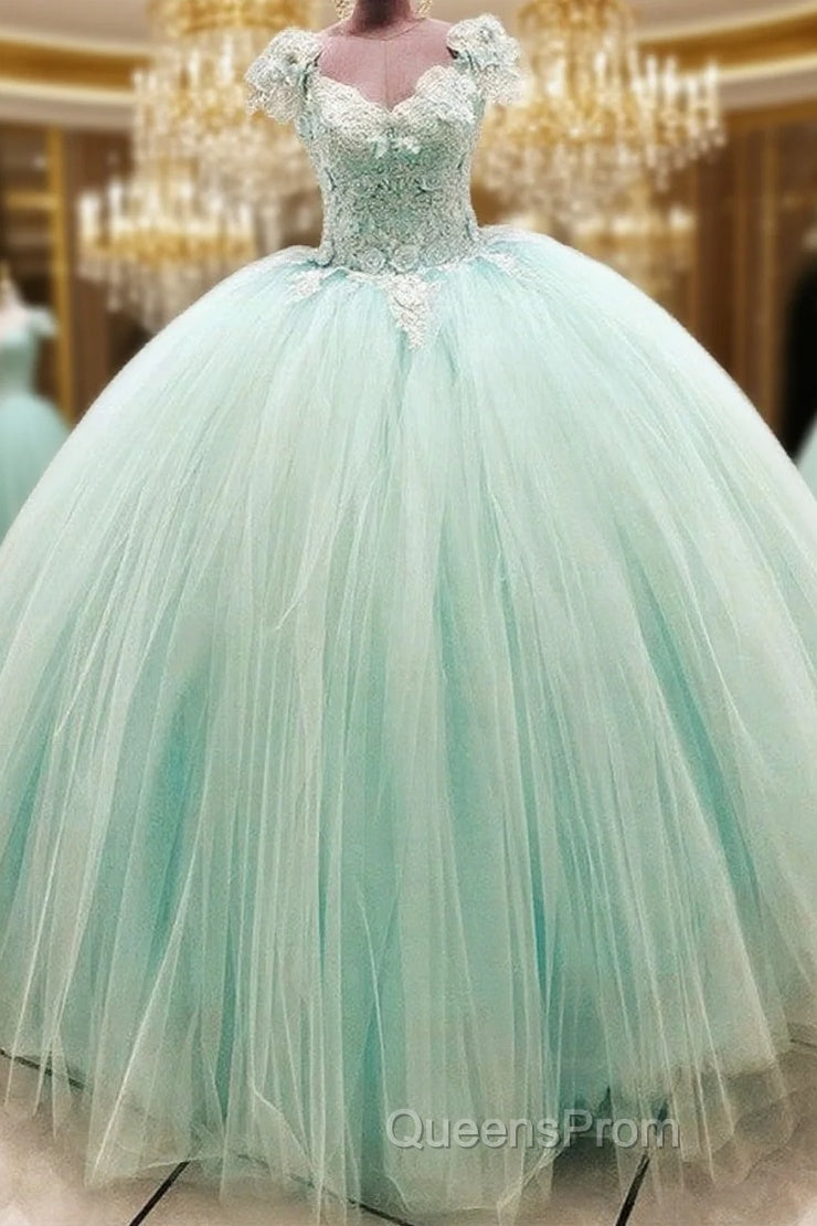 Tulle Ball Gown Dress Lace Embroidery V Neck Main image