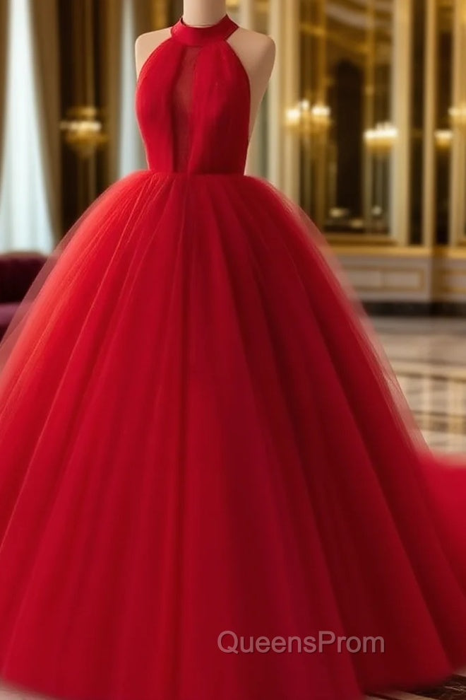 Tulle Ball Gown Halter Dress For Weddings