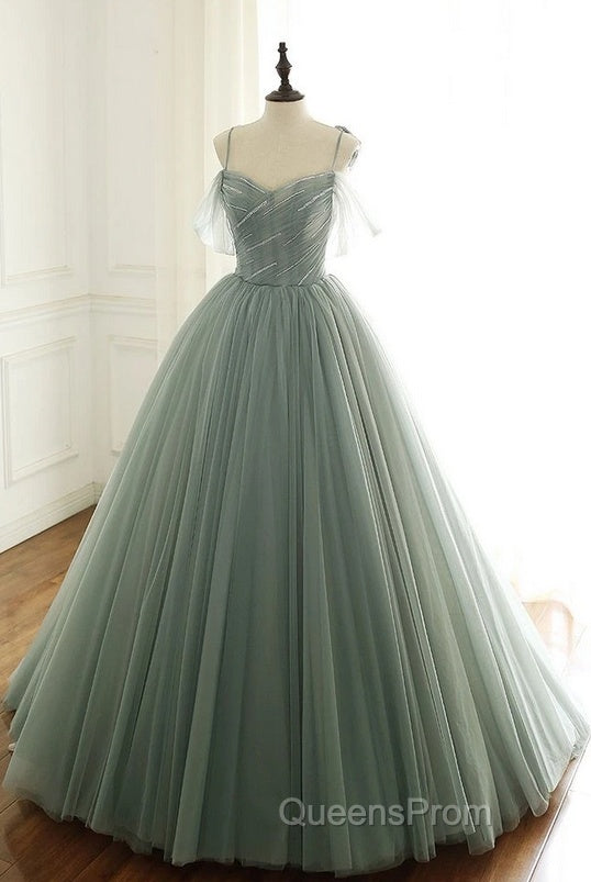 Tulle Ball Gown Long Evening Prom Dress With Beading,Evening Dress,Charming Dance Dress Secondary image