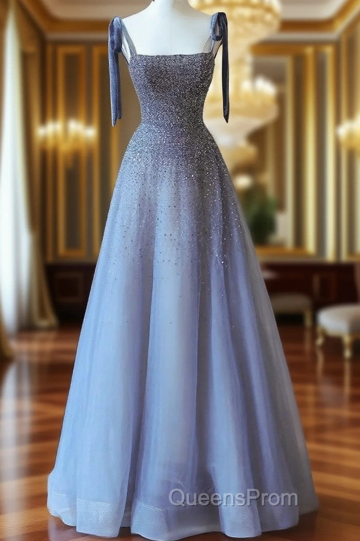 Tulle Belt Evening Prom Dress Spaghetti Strap Shine Mermaid Dress Main image