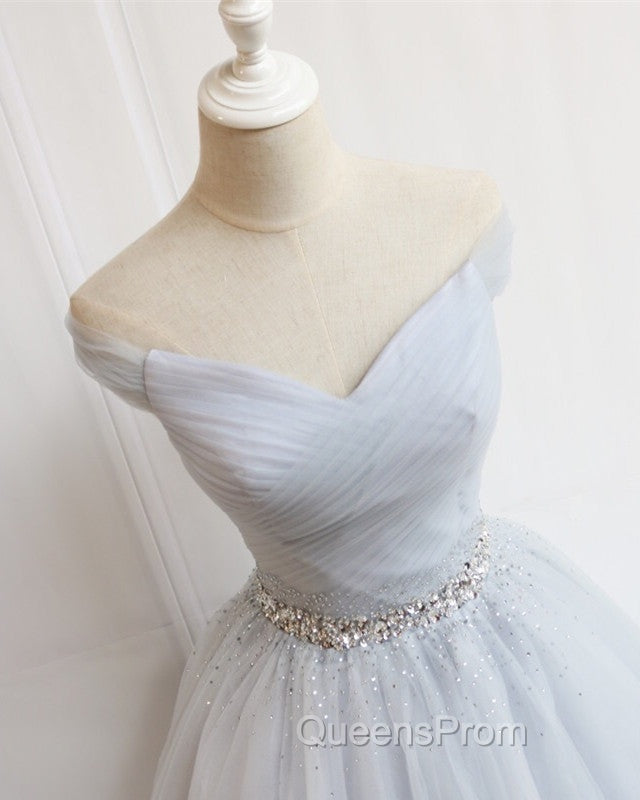 Tulle Homecoming Dress Off The Shoulder Beaded Sashes
