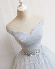 Tulle Homecoming Dress Off The Shoulder Beaded Sashes