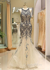 Tulle Jewel Beadings Mermaid Evening Dress