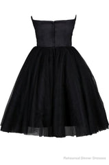 Tulle Little Black Dress, Sweetheart Simple Short Party Dress