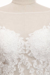 Tulle & Organza Bateau Mermaid Wedding Dress With Lace Appliques & Belt