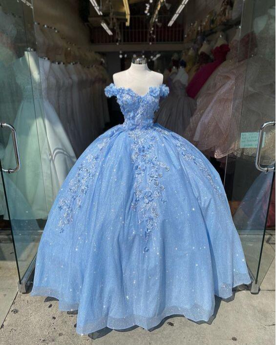 Tulle Princess Off Shoulder Long Classy Prom Dress, Long Strapless Pink Flower Appliqu¨¦S Classy Evening Dress