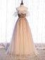 Tulle Sequins Spaghetti Straps Pleats Prom Dress