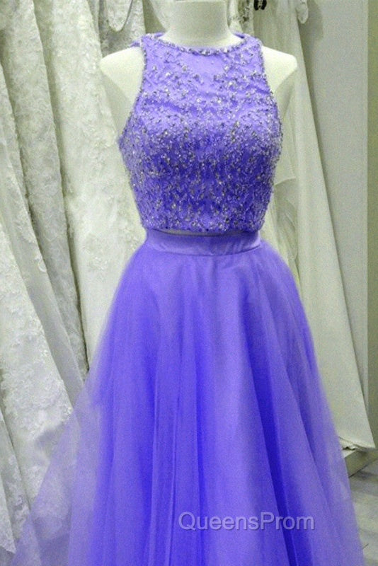 Two Piece Lavender Evening Prom Dress Lace Crop Secondary image