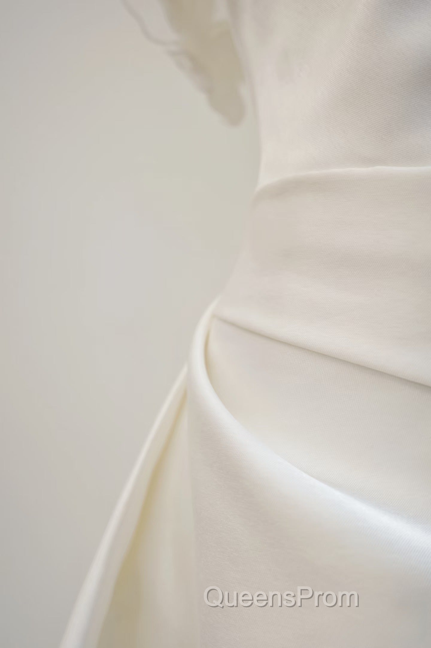 Unique A Line Strapless Satin White Wedding Dress Brides Dress