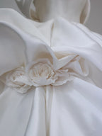 Unique Ball Gown Strapless Off The Shoulder Satin Long Wedding Dress Brides Dress