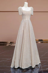 Unique Ball Gown Strapless Short Sleeves Long Wedding Dress