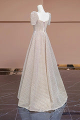 Unique Ball Gown Strapless Short Sleeves Long Wedding Dress