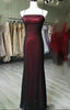 Unique Black And Red Scoop Straps Long Party Dress, Black And Red Classy Evening Dress