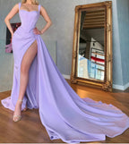 Unique Lilac Satin Mermaid Sexy Classy Prom Dress Online Classy Evening Classy Gown