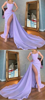 Unique Lilac Satin Mermaid Sexy Classy Prom Dress Online Classy Evening Classy Gown