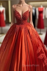 Unique Long Princess Sweetheart Backless Appliques Lace Satin Wedding Dress