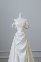 Unique Mermaid Strapless Long Wedding Dress With Short Sleeves Brides Dress