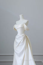 Unique Mermaid Strapless Long Wedding Dress With Short Sleeves Brides Dress