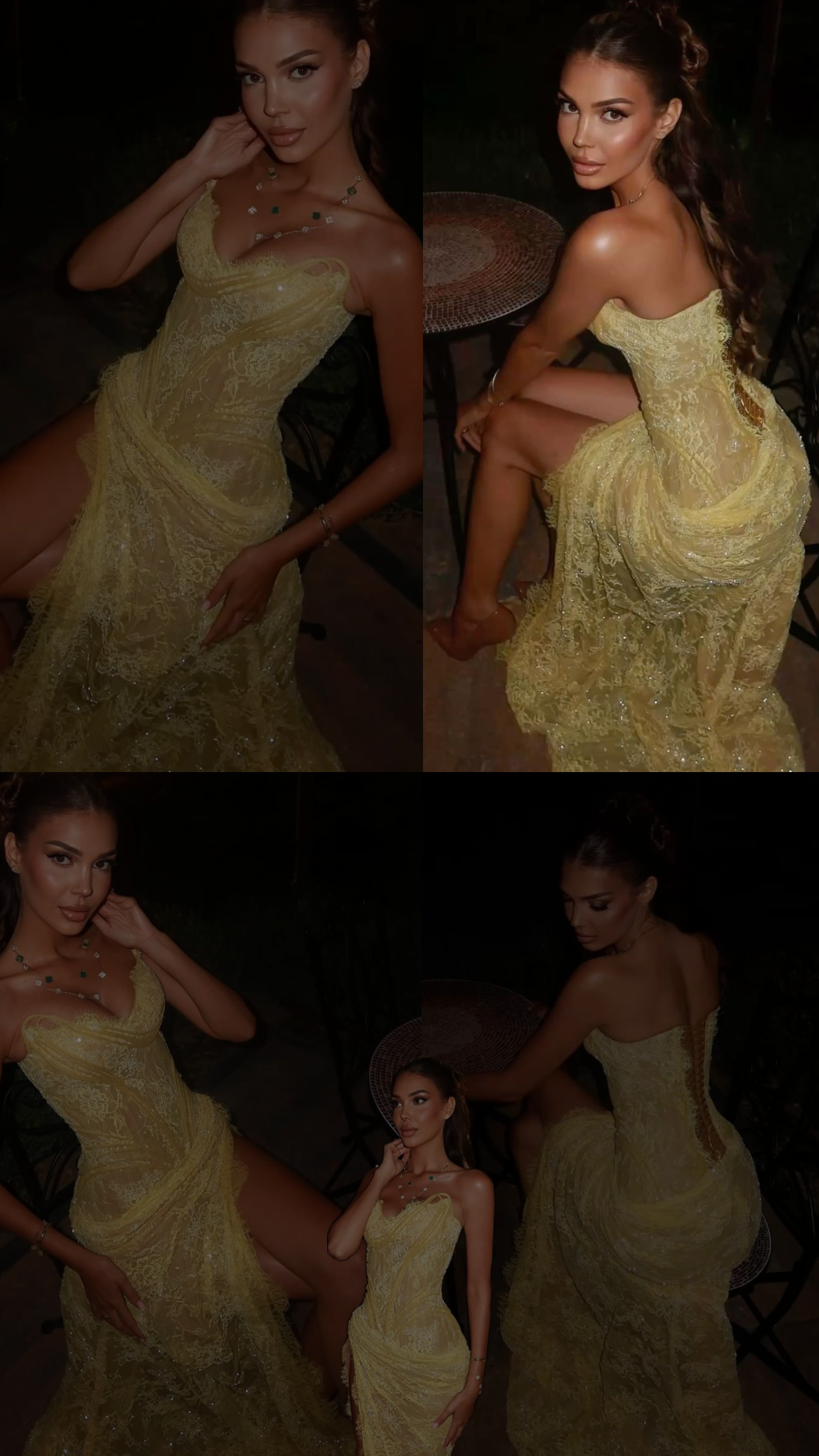 Unique Mermaid Sweetheart Yellow Lace Slit Classy Prom Dress Long Party Dress 21St Birthday Outfits Graduation Dress