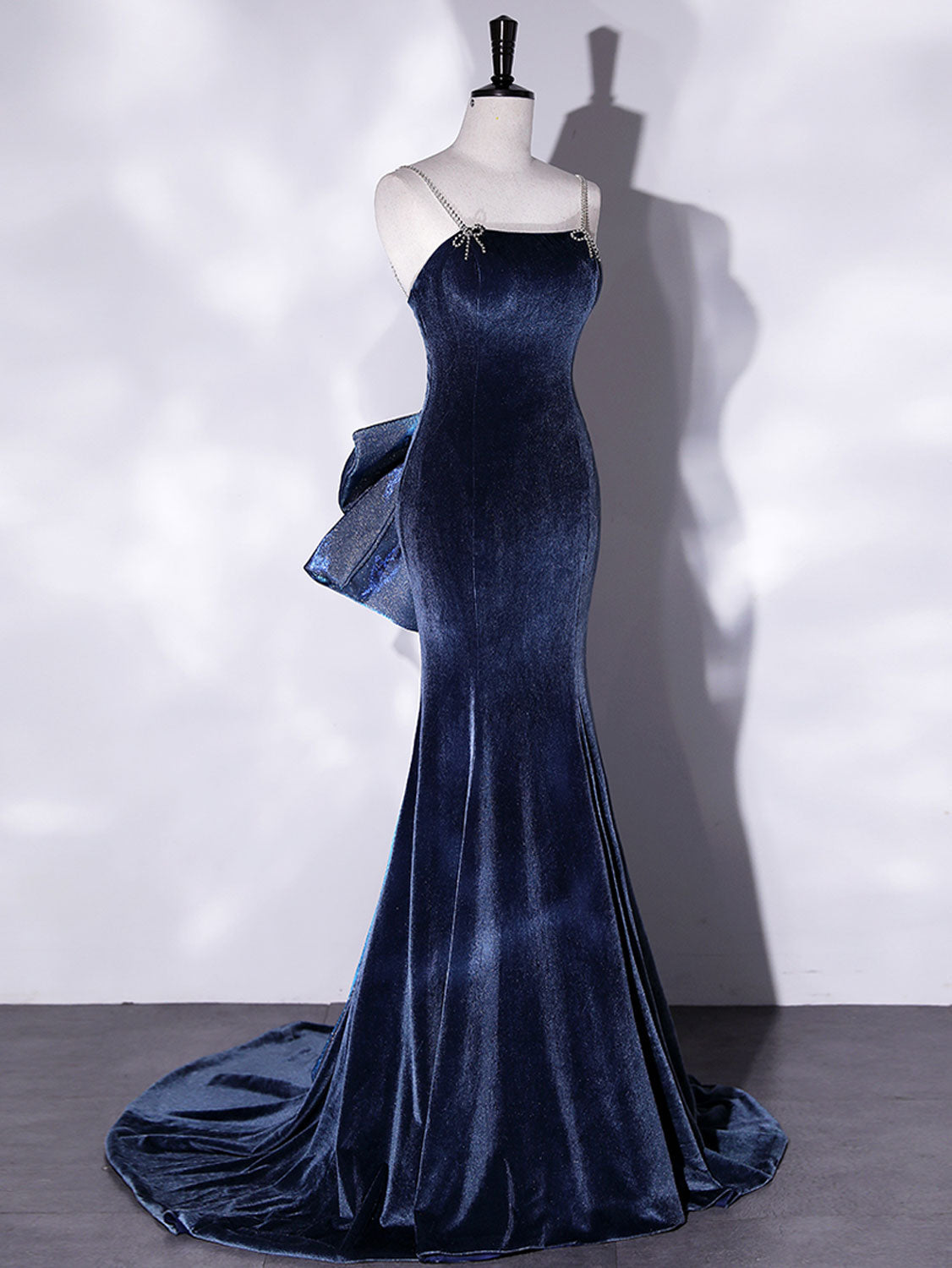 Unique Mermaid Velvet Long Classy Prom Dress, Velvet Classy Prom Dress