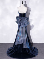 Unique Mermaid Velvet Long Classy Prom Dress, Velvet Classy Prom Dress