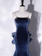 Unique Mermaid Velvet Long Classy Prom Dress, Velvet Classy Prom Dress