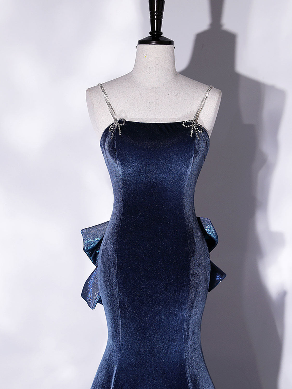 Unique Mermaid Velvet Long Classy Prom Dress, Velvet Classy Prom Dress