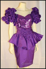 Unique Purple Short Evening Prom Dress, Formal Evening Dress