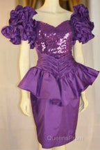 Unique Purple Short Evening Prom Dress, Formal Evening Dress