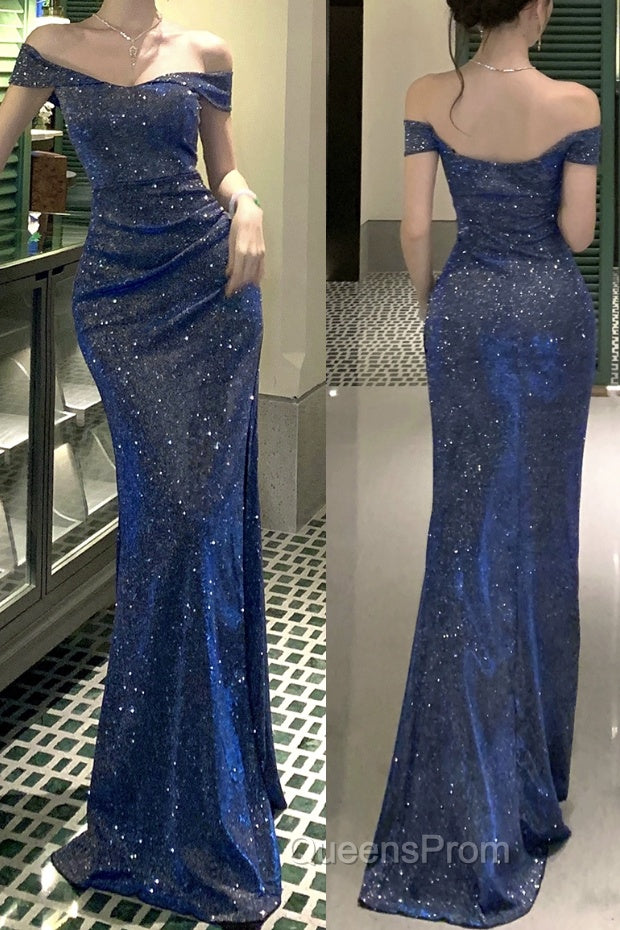 Unique Sequin Long Evening Prom Dress, Sequin Evening Dress Main image