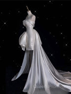 Unique Sheath Strapless Sequin Short White Wedding Dress Brides Dress