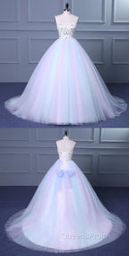 Unique Strapless Sweetheart A Line Wedding Dress Beaded Bridal Evening Prom Gown