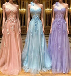 Unique sweetheart neck tulle lace long Evening Prom Dress A line evening Dress