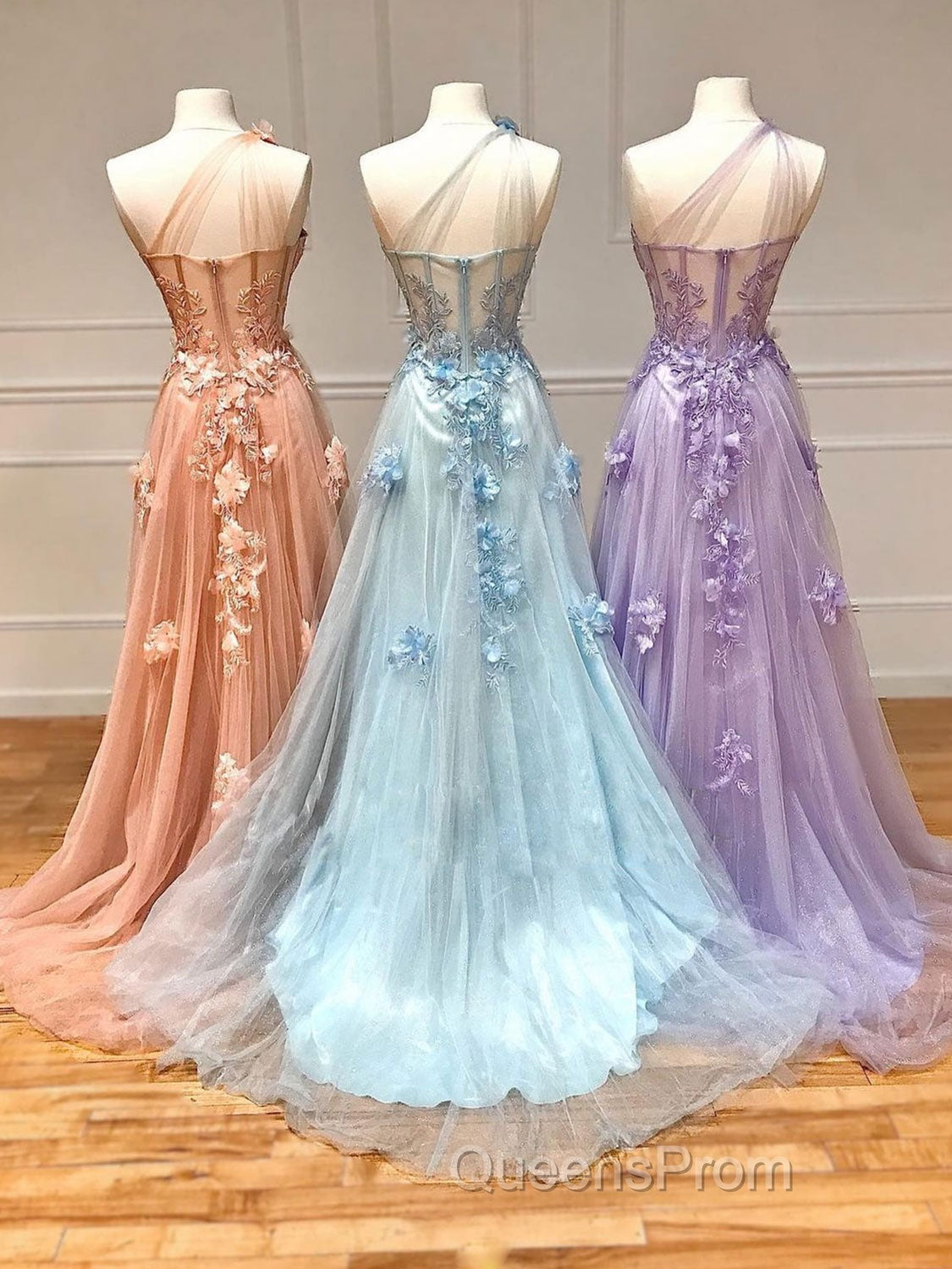 Unique sweetheart neck tulle lace long Evening Prom Dress A line evening Dress Secondary image