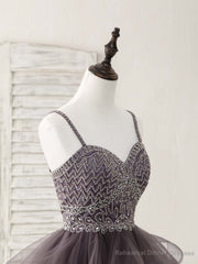 Unique Sweetheart Tulle Beads Short Prom Dress Cute Homecoming Dress