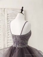 Unique Sweetheart Tulle Beads Short Prom Dress Cute Homecoming Dress