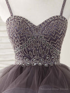 Unique Sweetheart Tulle Beads Short Prom Dress Cute Homecoming Dress