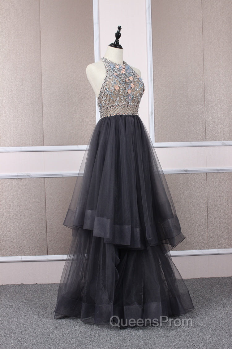 Unique tulle beads long Evening Prom Dress tulle long evening Dress Secondary image