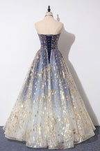 Unique tulle lace long Evening Prom Dress tulle formal Dress