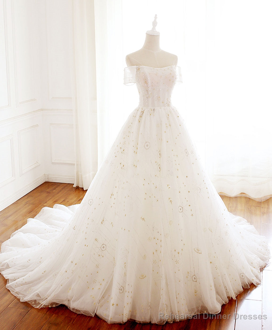 Unique Tulle Lace Long Prom Dress Tulle Lace Evening Dress Main image