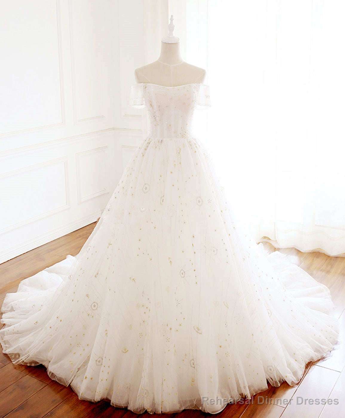 Unique Tulle Lace Long Prom Dress Tulle Lace Evening Dress Secondary image