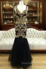 Unique V Neck Sequin Mermaid Long Evening Prom Dress, Evening Dress