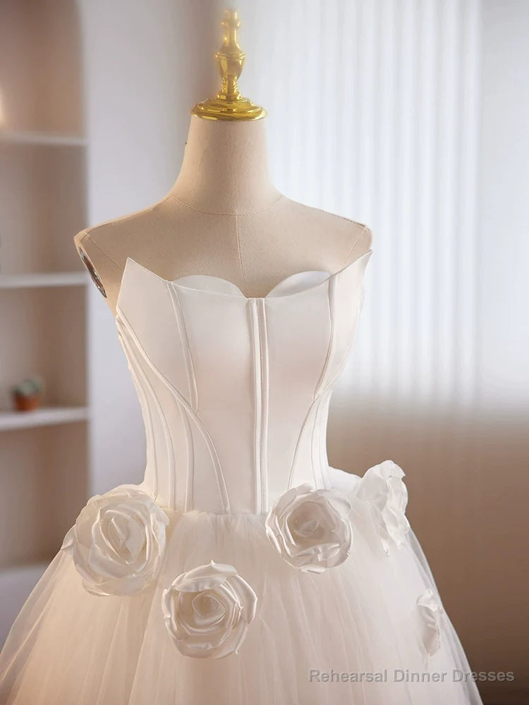 Unique White Tulle Satin Short Prom Dress, White Homecoming Dress