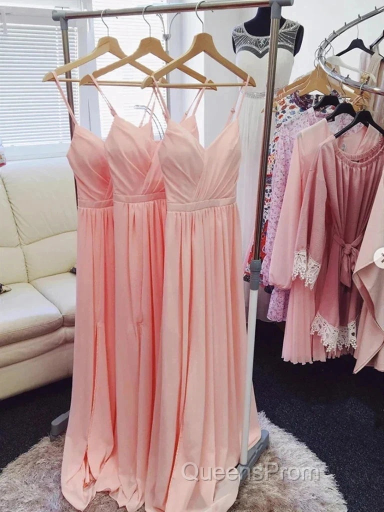 V Neck Chiffon Long Evening Prom Dress Long Bridesmaid Formal Evening Dress Secondary image